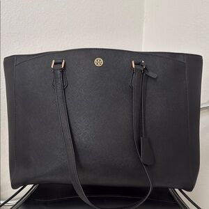Tory Burch Black Structured Tote Bag
